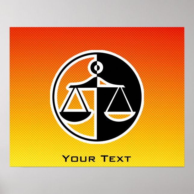 Gelbe Orangenjustizskala Poster (Vorne)