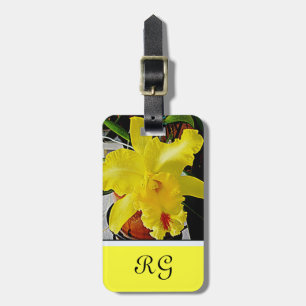 Gelbe Orchid-Blume Gepäckanhänger