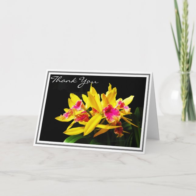 Gelbe Orchid-Cluster-Mitteilungskarten Karte (Vorderseite)