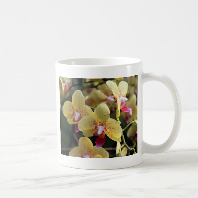 Gelbe orchide Blume Kaffeetasse (Rechts)
