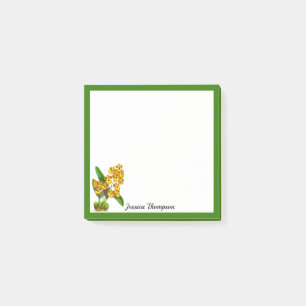 Gelbe orchide Blume Post-it Klebezettel