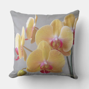 Gelbe Orchideen-Blume Kissen