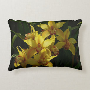 Gelbe Orchideen Dekokissen