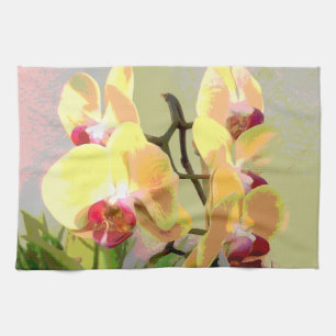 Gelbe Orchideen in der Nachmittagssonne Handtuch