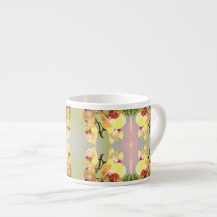 Gelbe Orchideen Muster Espressotasse