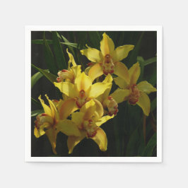 Gelbe Orchideen Serviette