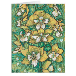 Gelbe Orchideen Tropische Blume Blumenbemalung