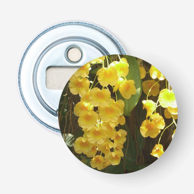 Gelbe Orchideen - tropische Blume Flaschenöffner (Vorderseite)