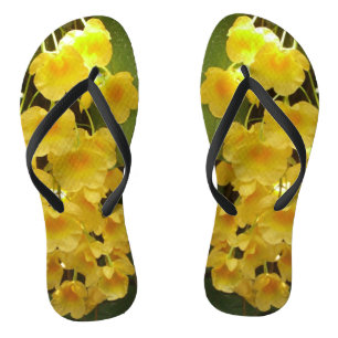 Gelbe Orchideen - tropische Blume Flip Flops