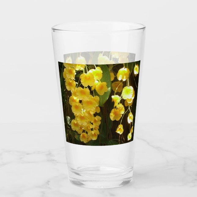 Gelbe Orchideen - tropische Blume Glas (Vorderseite)