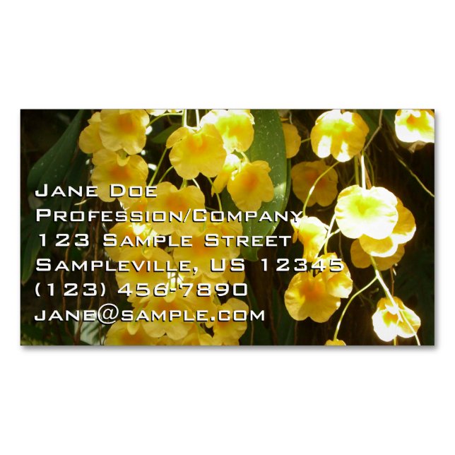 Gelbe Orchideen - tropische Blume Magnetische Visitenkarte (Vorderseite)