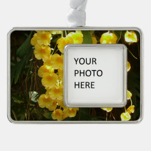 Gelbe Orchideen - tropische Blume Rahmen-Ornament Silber
