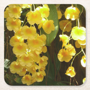 Gelbe Orchideen - tropische Blume Rechteckiger Pappuntersetzer