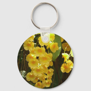 Gelbe Orchideen - tropische Blume Schlüsselanhänger