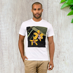 Gelbe Orchideenblüte Tropische Botanik T-Shirt