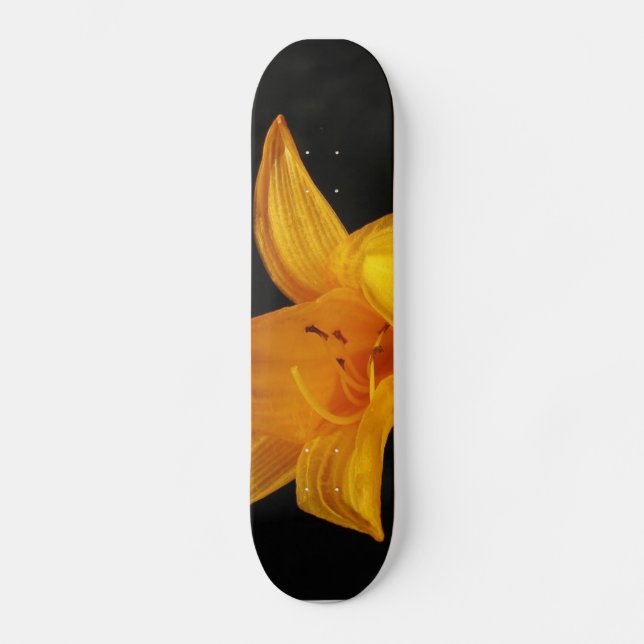 Gelbe Orchideenplatte Skateboard (Vorderseite)