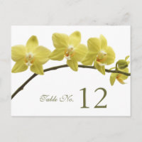 Gelbe Orchids-Tischnummer