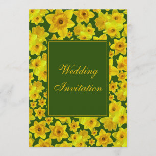 Gelbe Osterglocken-Hochzeit Einladung