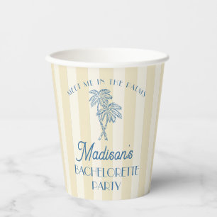 Gelbe Palm Spring Pastell Strand Junggesellinnenab Pappbecher