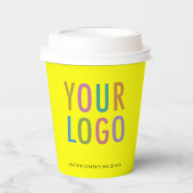 Gelbe Papiertassen mit individuellem Firmenlogo 8 