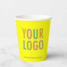 Gelbe Papiertassen mit individuellem Firmenlogo 8 