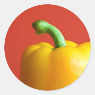 Gelbe Paprika Runder Aufkleber