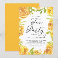 Gelbe Peonie und Rose Blumenstrauß Tee Party