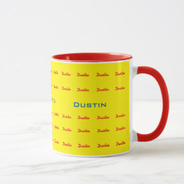 gelbe personalisierte Typografie Tasse