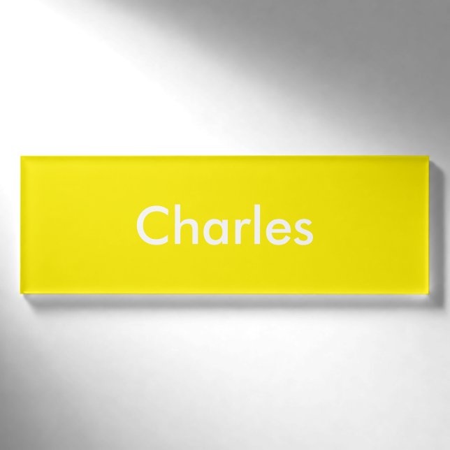 Gelbe Personalisierte Vorlage Namenschild (Vorderseite)