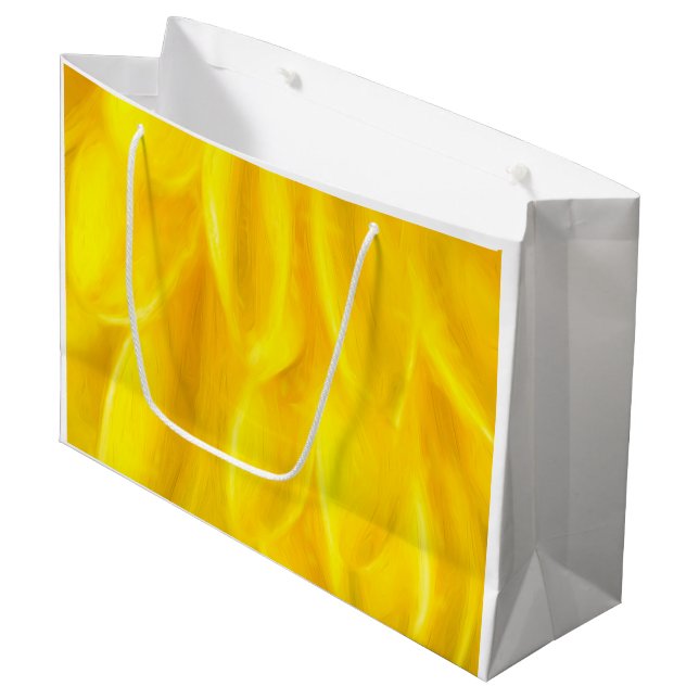 Gelbe Petals Geschenktasche - Große Geschenktüte (Vorderseite Schrägansicht)