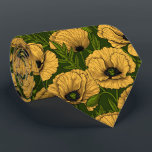 Gelbe Pfeffer auf dunkelgrün Krawatte<br><div class="desc">Vektormuster aus handgezeichnet Mohn.</div>