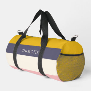 Gelbe Pfirsichfarben Moderne Farbblöcke Streifen n Duffle Bag