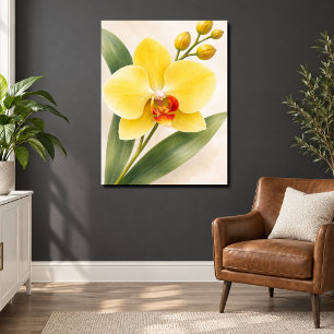 Gelbe Phalaenopsis-Orchideenblüte Botanisch Poster