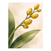 Gelbe Phalaenopsis-Orchideenknospen Botanisch