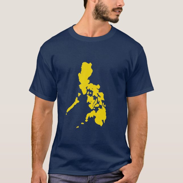 Gelbe philippinische Karte T-Shirt (Vorderseite)