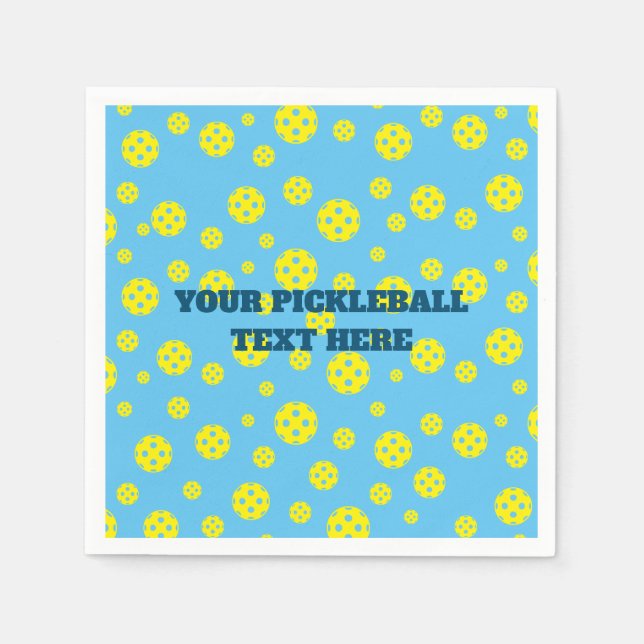 Gelbe Pickleball-Muster, kundenspezifische Party-S Serviette (Vorderseite)