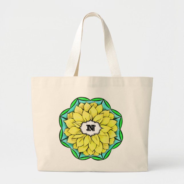 GELBE POINSETTIA Taschen-Tasche Jumbo Stoffbeutel (Vorne)