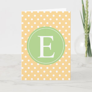 Gelbe Polka-Dot-Grünes Monogramm