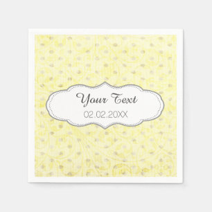 Gelbe Polka dots personalisierte Servietten