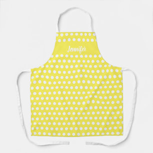 Gelbe Polka Dots Personalisiertes Backen Schürze