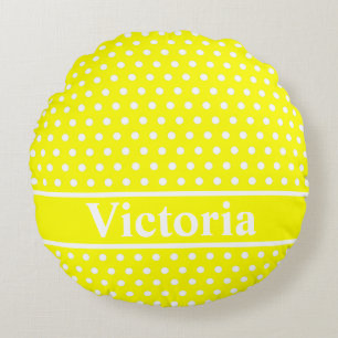 Gelbe Polka Dots Rundes Kissen