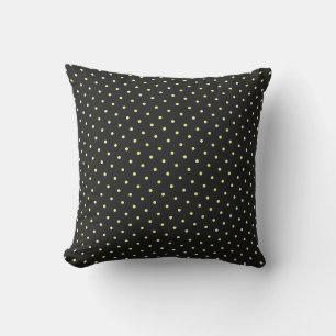 Gelbe Polka Dots Schwarze Niedliche Wohngestaltung Kissen