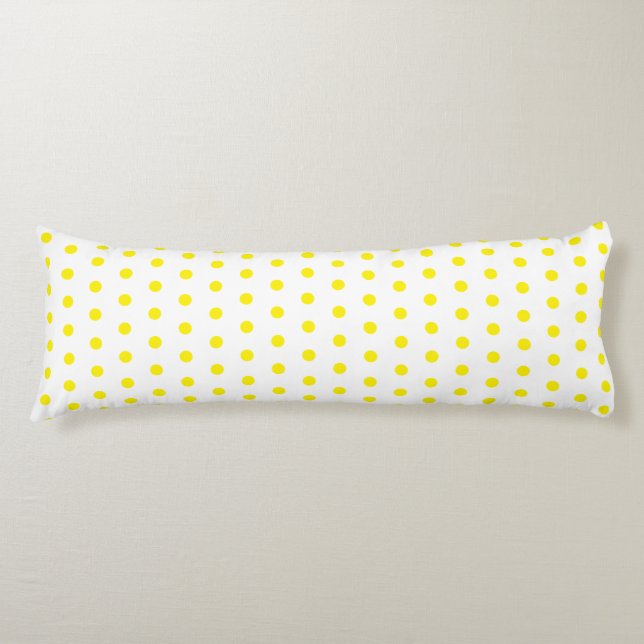 Gelbe Polka Dots weiße, benutzerdefinierte Farben, Seitenschläferkissen (Vorderseite)