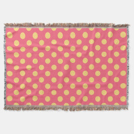 Gelbe Polka Punkte auf Korallen Decke