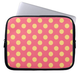 Gelbe Polka Punkte auf Korallen Laptopschutzhülle