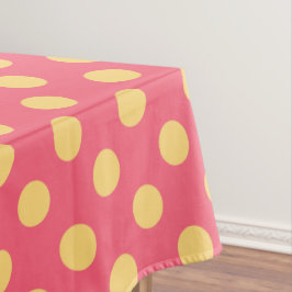 Gelbe Polka Punkte auf Korallen Tischdecke