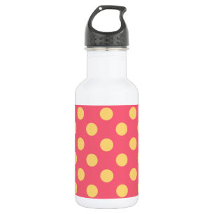 Gelbe Polka Punkte auf Korallen Trinkflasche