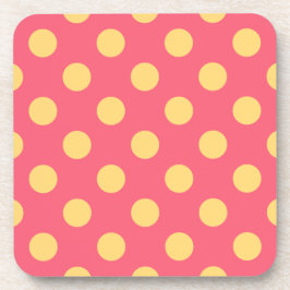 Gelbe Polka Punkte auf Korallen Untersetzer