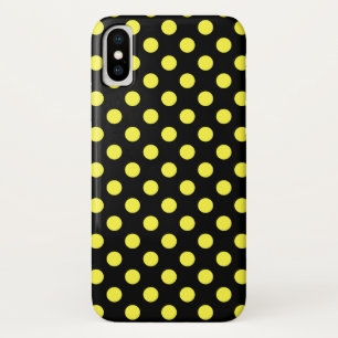 Gelbe Polka-Punkte auf schwarzem Hintergrund Case-Mate iPhone Hülle