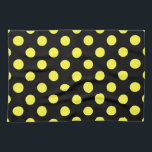 Gelbe Polka-Punkte auf schwarzem Hintergrund Küchentuch<br><div class="desc">Gelbe Polka-Punkte auf schwarzem Hintergrund</div>